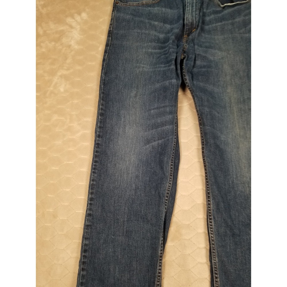 Levis 505 Straight Leg Medium Wash Jeans Fades Tag 36x32 Fits 36x31 See Pics - Picture 3 of 16